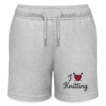 Stricken - Kinder Organic Joggingshorts Mini Bolter von Stanley/Stella - Grau meliert - Vorne
