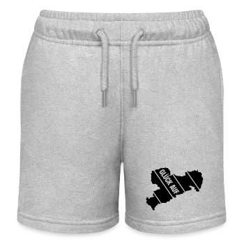 Retro Sachsen Gruss - Kinder Organic Joggingshorts Mini Bolter von Stanley/Stella - Grau meliert - Vorne