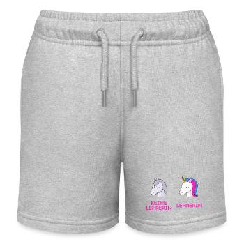 Unicorn Kontrast Lehrerin - Kinder Organic Joggingshorts Mini Bolter von Stanley/Stella - Grau meliert - Vorne
