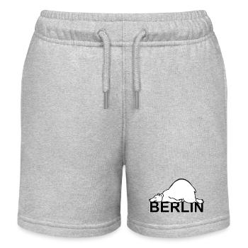 Berlin Deutschland Berliner Bär Wappentier Berlin - Kinder Organic Joggingshorts Mini Bolter von Stanley/Stella - Grau meliert - Vorne