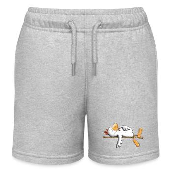 Lazy chicken I Lazy I Sleep - Kids Organic Sweat Shorts by Stanley/Stella - heather grey - Front
