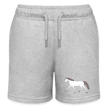 Pferd Schimmel Pferde Wallach Pferdehof Pony Kind - Kinder Organic Joggingshorts Mini Bolter von Stanley/Stella - Grau meliert - Vorne