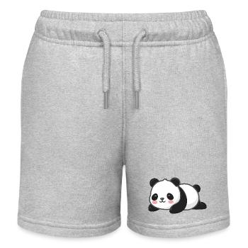 Netter Panda-Tierliebhaber - Kinder Organic Joggingshorts Mini Bolter von Stanley/Stella - Grau meliert - Vorne
