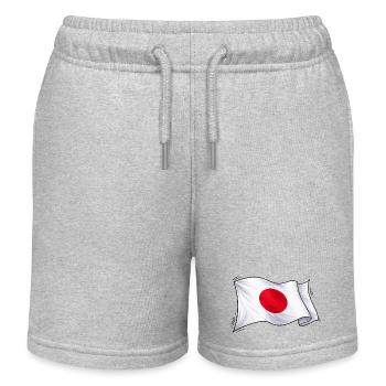 Japan Flag Illustration - Kids Organic Sweat Shorts by Stanley/Stella - heather grey - Front