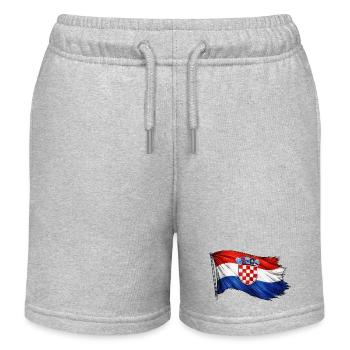 Kroatien Flagge - Kinder Organic Joggingshorts Mini Bolter von Stanley/Stella - Grau meliert - Vorne