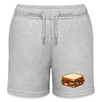 Käse-Sandwich Pop-Art - Kinder Organic Joggingshorts Mini Bolter von Stanley/Stella - Grau meliert - Vorne