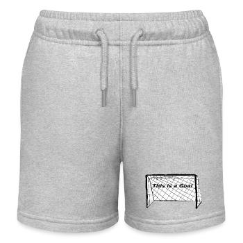 Motif du but du filet : C’est un but - Short de jogging enfant bio Stanley/Stella - gris chiné - Devant