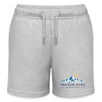 French Alps Above Heat, Alpine Summer Travel - Kids Organic Sweat Shorts by Stanley/Stella - heather grey - Front