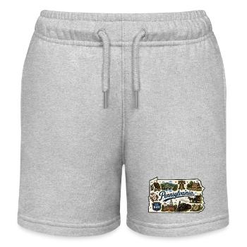 Pennsylvania Keystone State Vintage-Aufkleber - Kinder Organic Joggingshorts Mini Bolter von Stanley/Stella - Grau meliert - Vorne