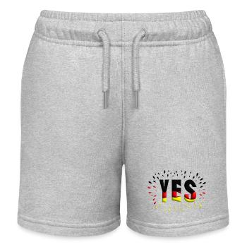 Deutschlandfarben cooler Hingucker mit Ja. - Kinder Organic Joggingshorts Mini Bolter von Stanley/Stella - Grau meliert - Vorne