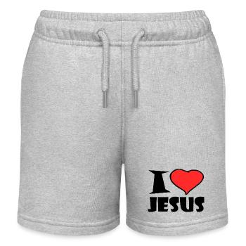 J'aime jésus - Short de jogging enfant bio Stanley/Stella - gris chiné - Devant