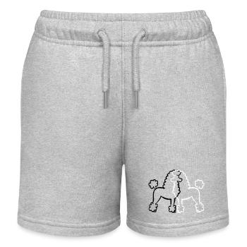 Caniche Ying Yang / Chien / Noir et blanc / Race de chien - Short de jogging enfant bio Stanley/Stella - gris chiné - Devant