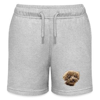 Pudel - Kinder Organic Joggingshorts Mini Bolter von Stanley/Stella - Grau meliert - Vorne