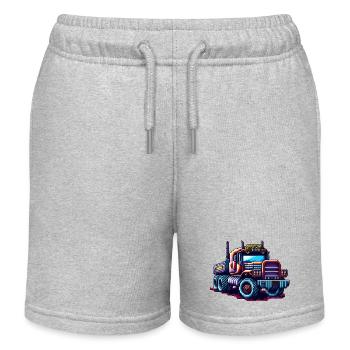 Pixel Truck No. 3 - Kids Organic Sweat Shorts by Stanley/Stella - heather grey - Front
