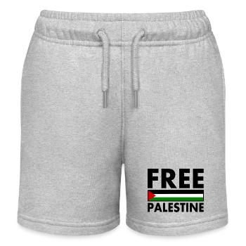Free palestine - Short de jogging enfant bio Stanley/Stella - gris chiné - Devant