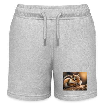 Animaux mignons en hibernation – tamia - Short de jogging enfant bio Stanley/Stella - gris chiné - Devant