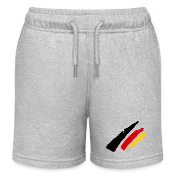 Germany Flag Stripe - Kids Organic Sweat Shorts by Stanley/Stella - heather grey - Front