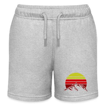 Mountains Mountains - Kids Organic Sweat Shorts by Stanley/Stella - heather grey - Front