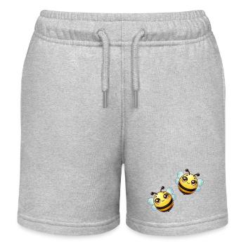 Bande dessinée abeille - Short de jogging enfant bio Stanley/Stella - gris chiné - Devant