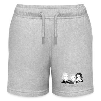 Bach - Mozart - Beethoven en chibi - Short de jogging enfant bio Stanley/Stella - gris chiné - Devant