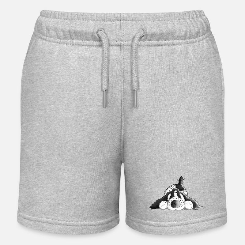 Fröhlicher Cocker Spaniel - Hund - Kinder Organic Joggingshorts Mini Bolter von Stanley/Stella - Grau meliert