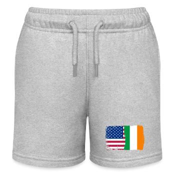 Fusion de drapeaux : étoiles et trèfle - Short de jogging enfant bio Stanley/Stella - gris chiné - Devant