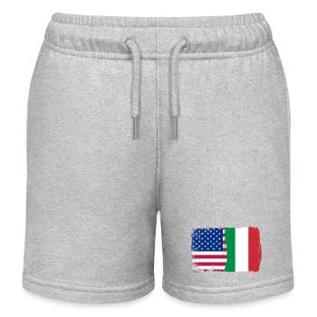 Drapeau des États-Unis et de l’Italie Fusion - Short de jogging enfant bio Stanley/Stella - gris chiné - Devant