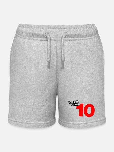 Ich bin schon 10 - Kinder Organic Joggingshorts Mini Bolter von Stanley/Stella - Grau meliert