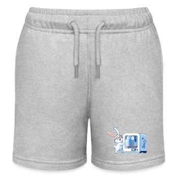 Funny Rabbit Nerd Programmeur Imprimante 3D - Short de jogging enfant bio Stanley/Stella - gris chiné - Devant