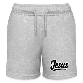 Jésus - Short de jogging enfant bio Stanley/Stella - gris chiné - Devant