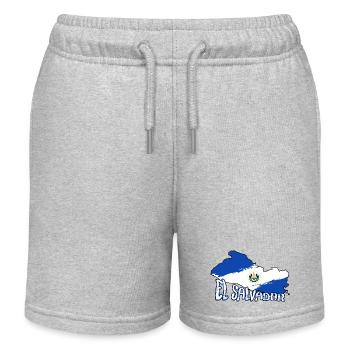El Salvador Flag Salvadoran Flag Pride - Kids Organic Sweat Shorts by Stanley/Stella - heather grey - Front