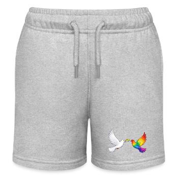 Friedenstaube Pride - Kinder Organic Joggingshorts Mini Bolter von Stanley/Stella - Grau meliert - Vorne