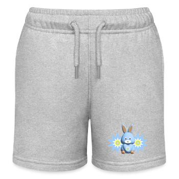Sterne in Hellblau mit süßem Hase. - Kinder Organic Joggingshorts Mini Bolter von Stanley/Stella - Grau meliert - Vorne