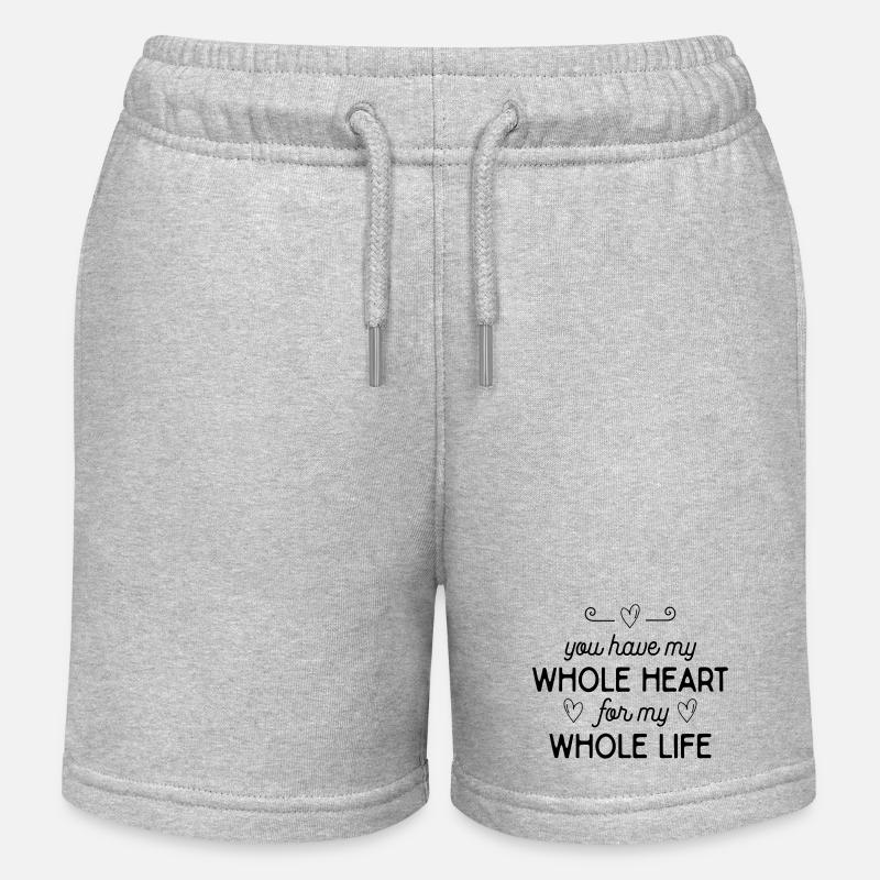 Déclaration d'amour romantique - Short de jogging enfant bio Stanley/Stella - gris chiné