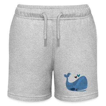 Blue Whale Bliss - Kinder Organic Joggingshorts Mini Bolter von Stanley/Stella - Grau meliert - Vorne