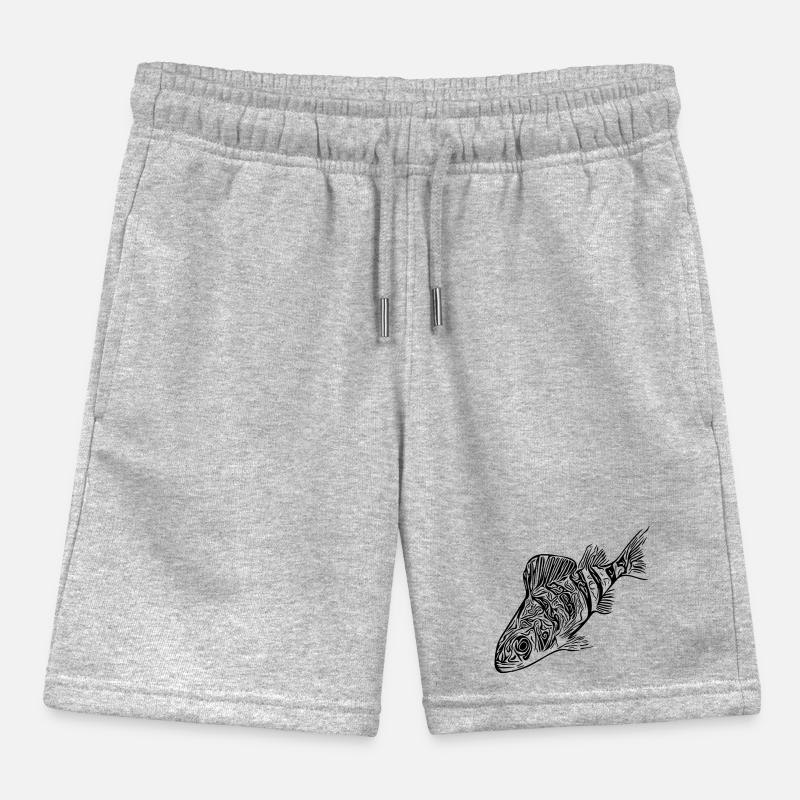 Perch Fish Design for Predatory Fish Anglers Kids Organic Sweat Shorts by Stanley/Stella
