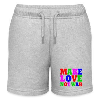 Make love not war - Short de jogging enfant bio Stanley/Stella - gris chiné - Devant