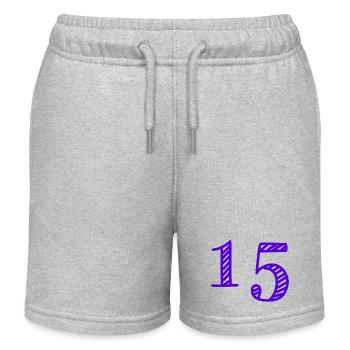 15 YEARS. 15th ANNIVERSARY. BIRTHDAY 15 YEARS. 15 - Kids Organic Sweat Shorts by Stanley/Stella - heather grey - Front