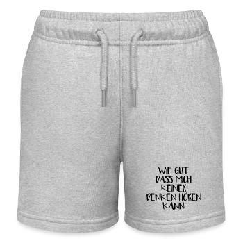 WIE GUT DASS MICH KEINER DENKEN HÖREN KANN - Kinder Organic Joggingshorts Mini Bolter von Stanley/Stella - Grau meliert - Vorne