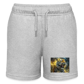 Space tiger - Short de jogging enfant bio Stanley/Stella - gris chiné - Devant