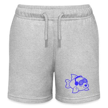Party Fisch Unterwasser Meer Tier Music Club Spaß - Kinder Organic Joggingshorts Mini Bolter von Stanley/Stella - Grau meliert - Vorne