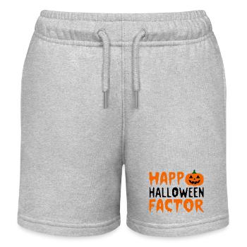 Happy Halloween Factor Kürbis - Kinder Organic Joggingshorts Mini Bolter von Stanley/Stella - Grau meliert - Vorne
