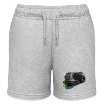 Lokomotive DB216 - Kinder Organic Joggingshorts Mini Bolter von Stanley/Stella - Grau meliert - Vorne