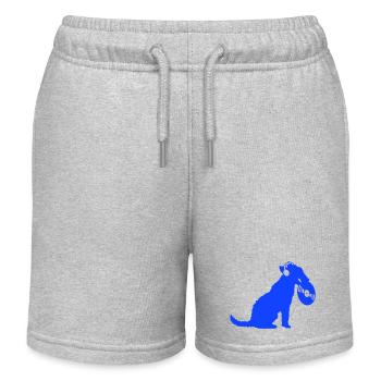 Hund DJ Musik Auflegen Club Disko Schallplatte Fun - Kinder Organic Joggingshorts Mini Bolter von Stanley/Stella - Grau meliert - Vorne