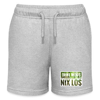 Ohne Moos Nix Los Moss Schrift - Kinder Organic Joggingshorts Mini Bolter von Stanley/Stella - Grau meliert - Vorne