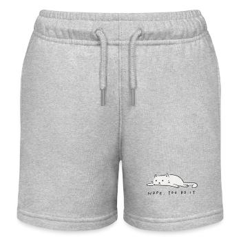 Katzensprüche Katze Katzenbaby Nope. You do it - Kinder Organic Joggingshorts Mini Bolter von Stanley/Stella - Grau meliert - Vorne