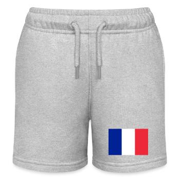 drapeau autocollant du drapeau de la France - Short de jogging enfant bio Stanley/Stella - gris chiné - Devant