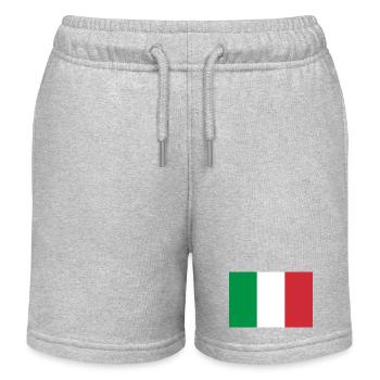 sticker flag of Italy flag Italy Fahne Flagge - Kids Organic Sweat Shorts by Stanley/Stella - heather grey - Front