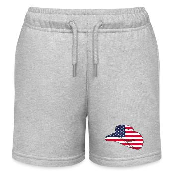 Chapeau usa - Short de jogging enfant bio Stanley/Stella - gris chiné - Devant