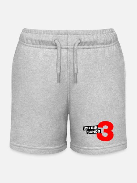Ich bin schon 3 - Kinder Organic Joggingshorts Mini Bolter von Stanley/Stella - Grau meliert